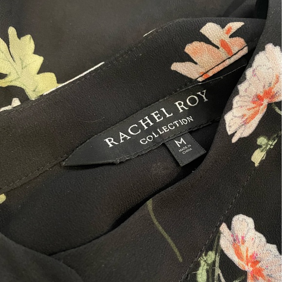 Rachel Roy Black Floral Long Sleeve Blouse - Picture 6 of 10